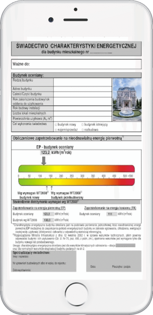 Certyfikat energetyczny zdalnie